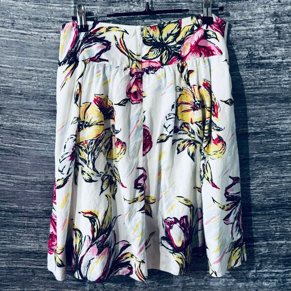CAbi #469 Floral Afternoon in the Garden A Line Skirt Pleated White Women Size 2 - Picture 2 of 13
